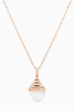 Cleo Rev Diamond Mini Pendant Necklace in 18kt Rose Gold