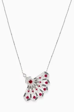 Fanfare Symphony Diamond Necklace in 18kt White Gold