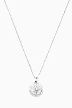 Compass Pendant Necklace in Sterling Silver