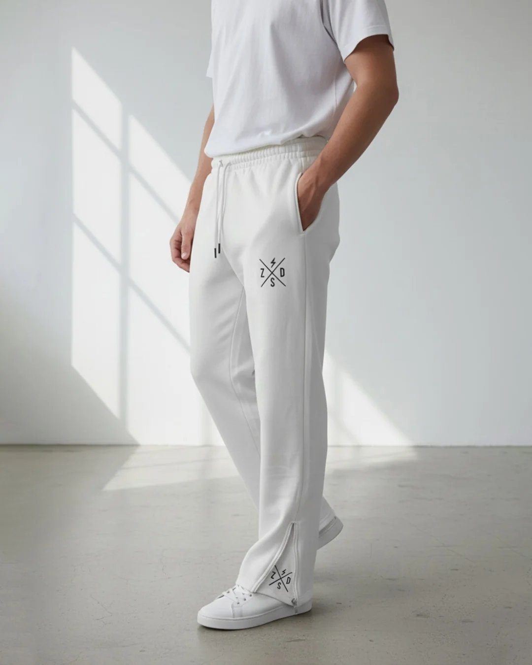 Zapped Signature Lounge Trousers – White