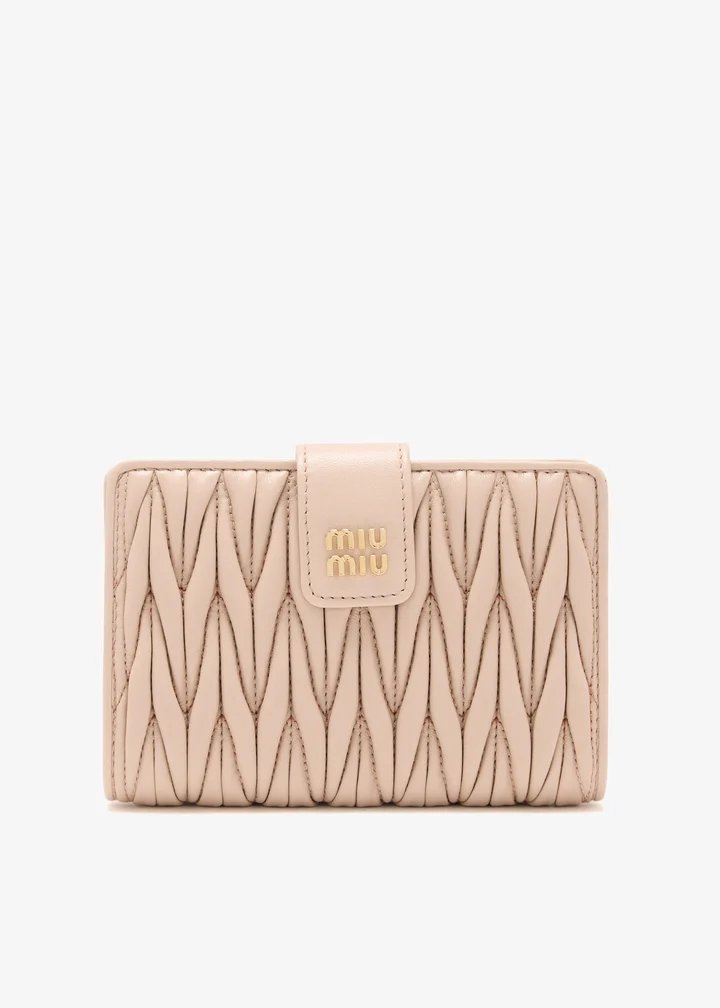 Matelassé nappa leather wallet