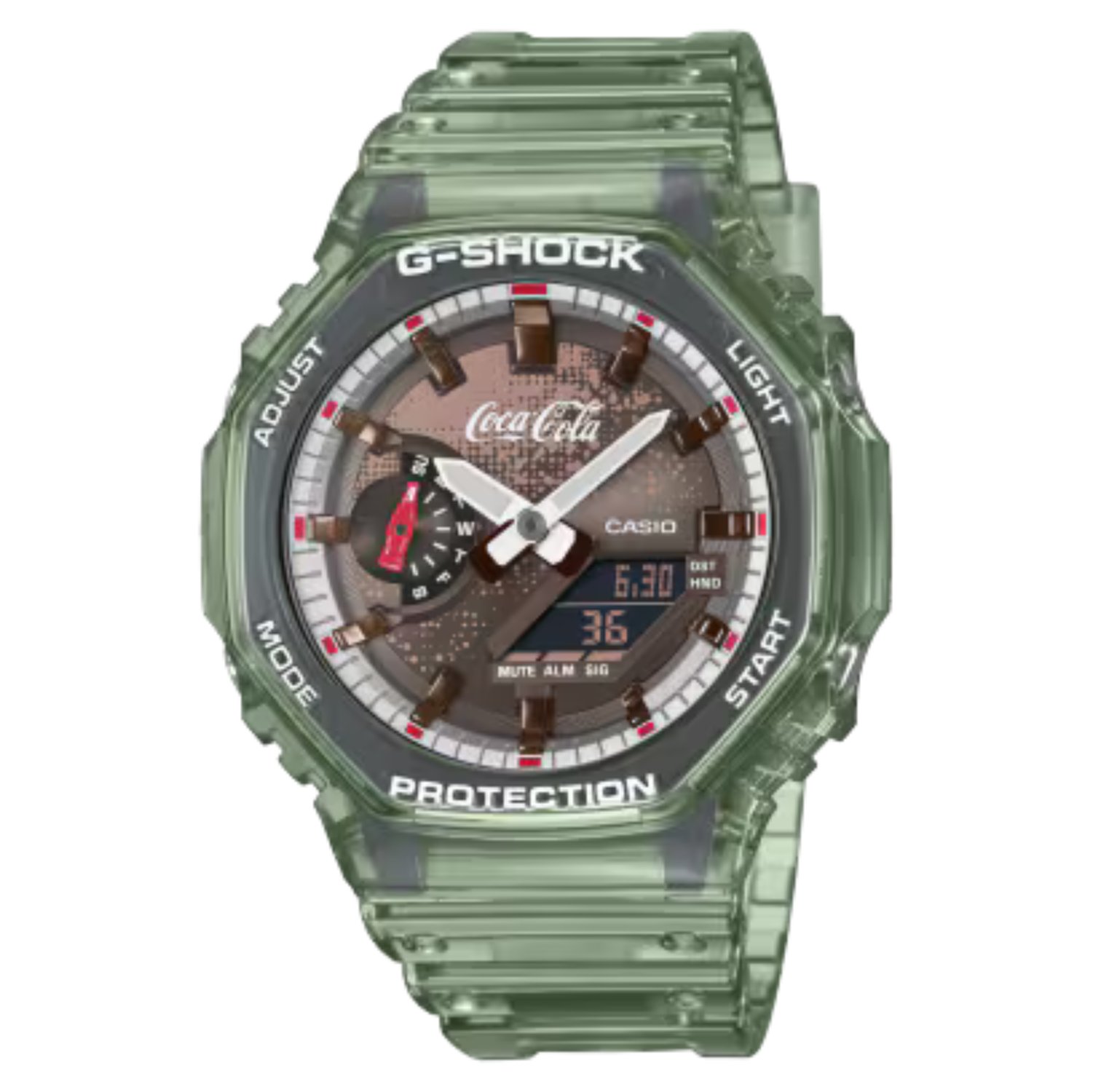 ساعة كاسيو جي شوك انالوج ديجيتال نسخة كوكا كولا مقاومة للماء 200 متر Casio G-Shock Coca-Cola collaboration edition Watch