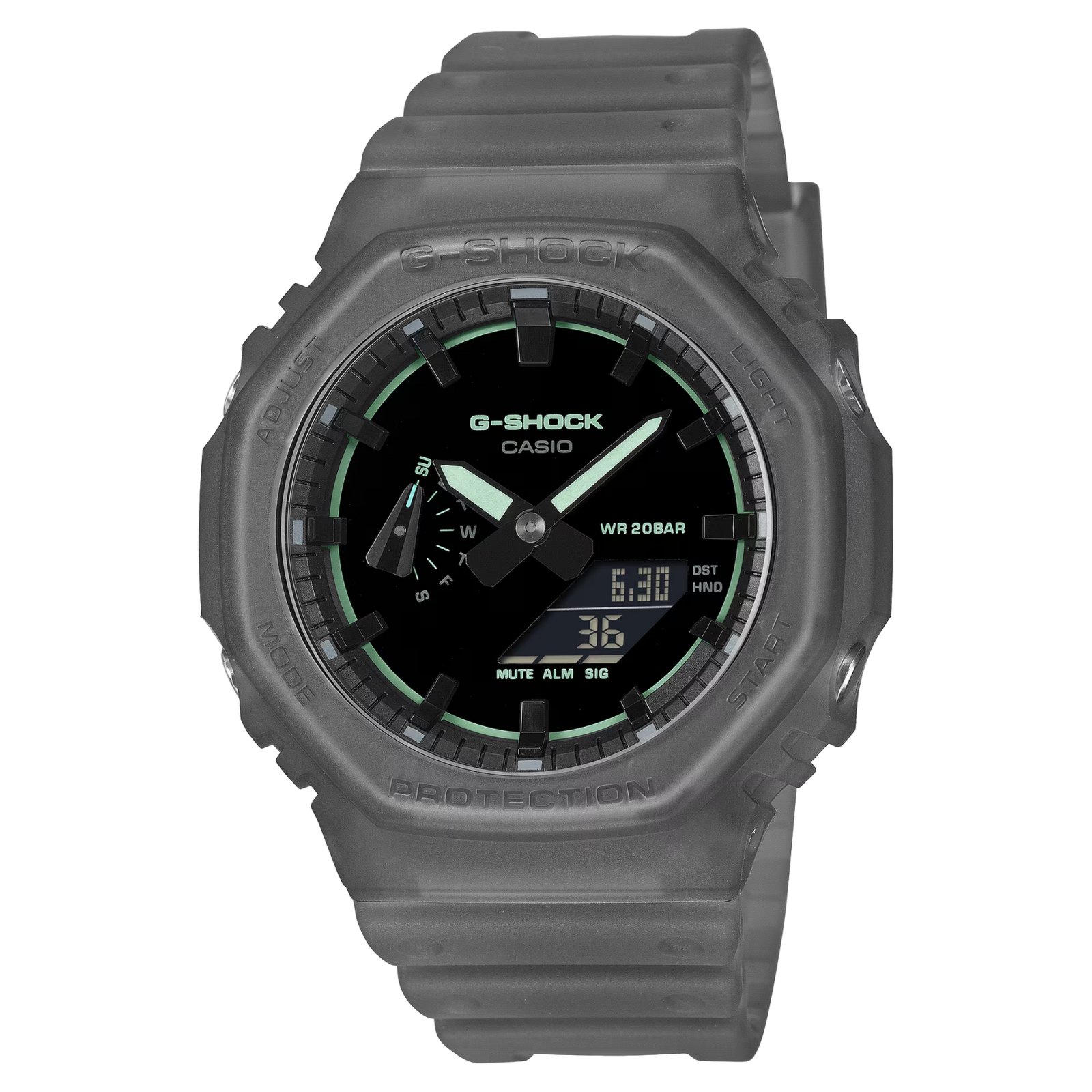 كاسيو جي شوك مقاومة للماء 200 متر تناظري رقمي رمادي كايسو Casio G-Shock Analog Digital Men'S Watch Ga-2100K-1Adr
