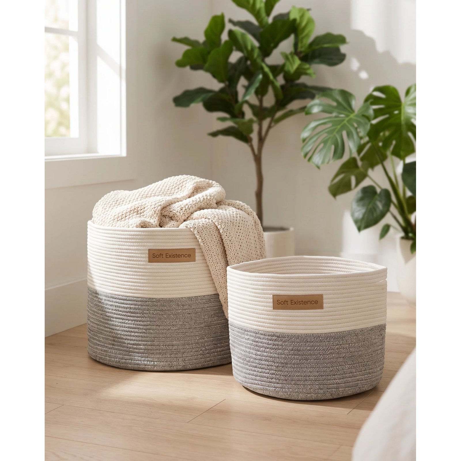 Woven Cotton Basket Set 6