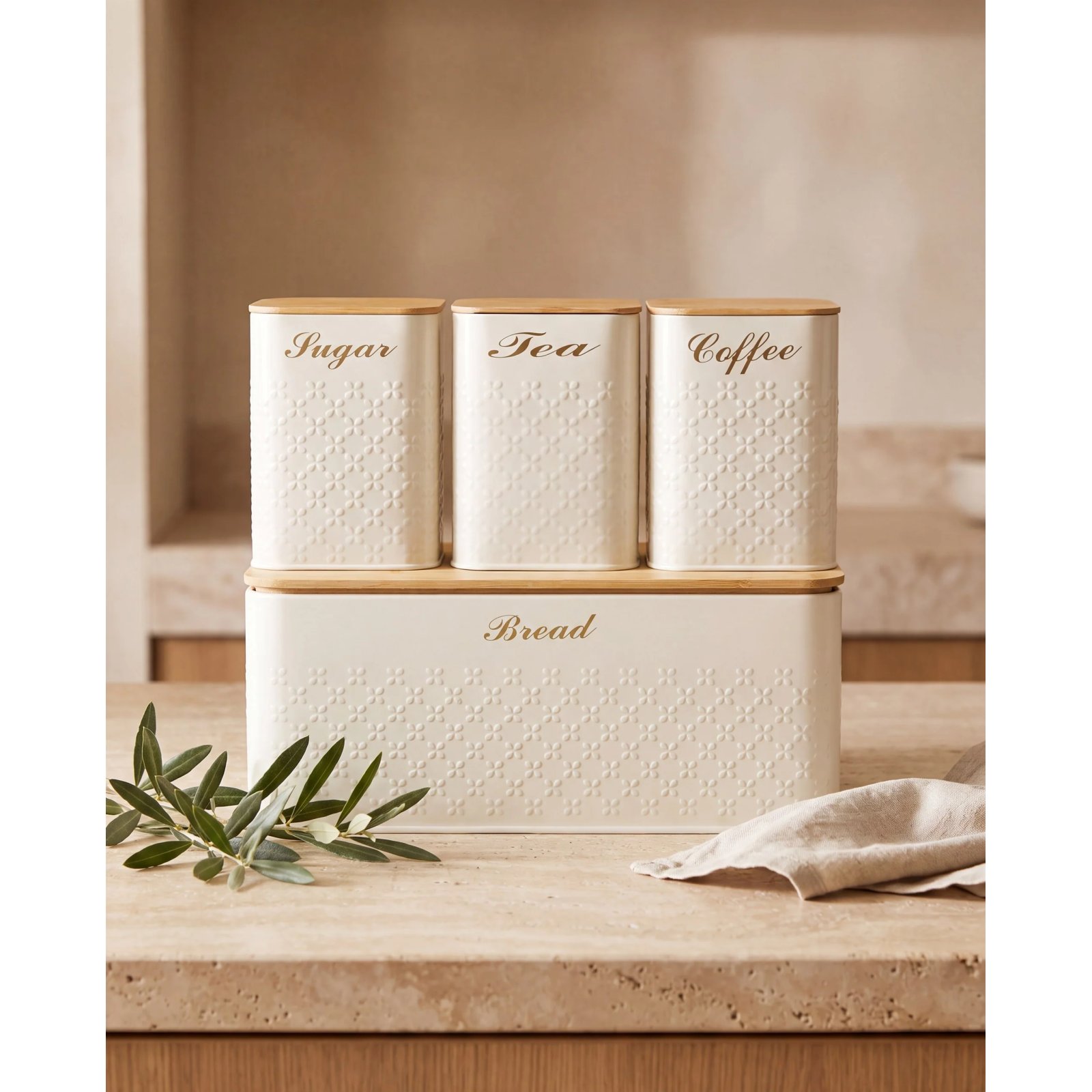 Maison Cream 4-Piece Canister & Bread Bin Set 3