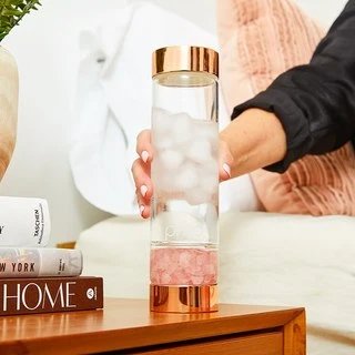 PMD Aqua Gemstone Water Bottle Rose Quartz 6