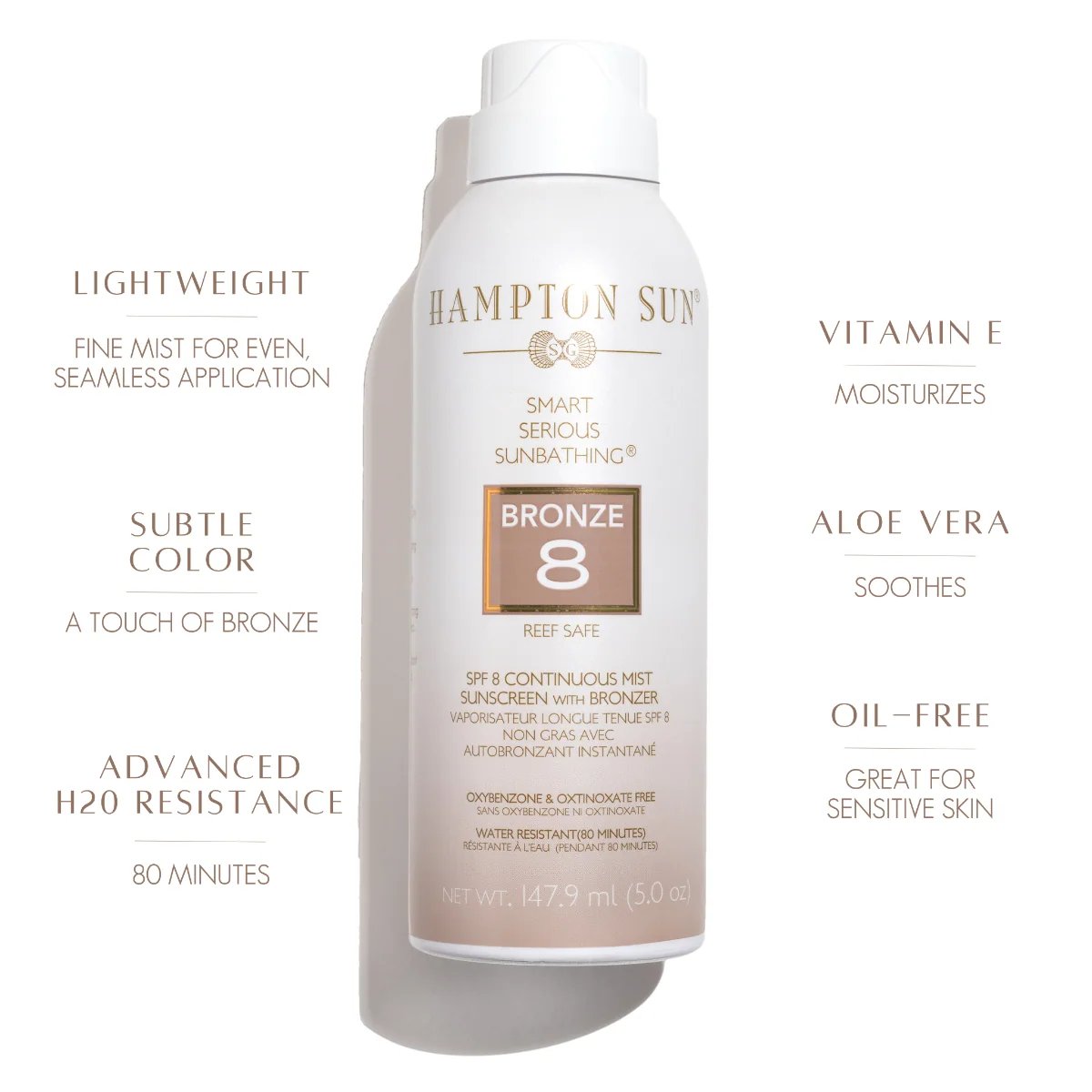 Hampton Sun SPF 8 Bronze Continuous Mist  147.9ml 2
