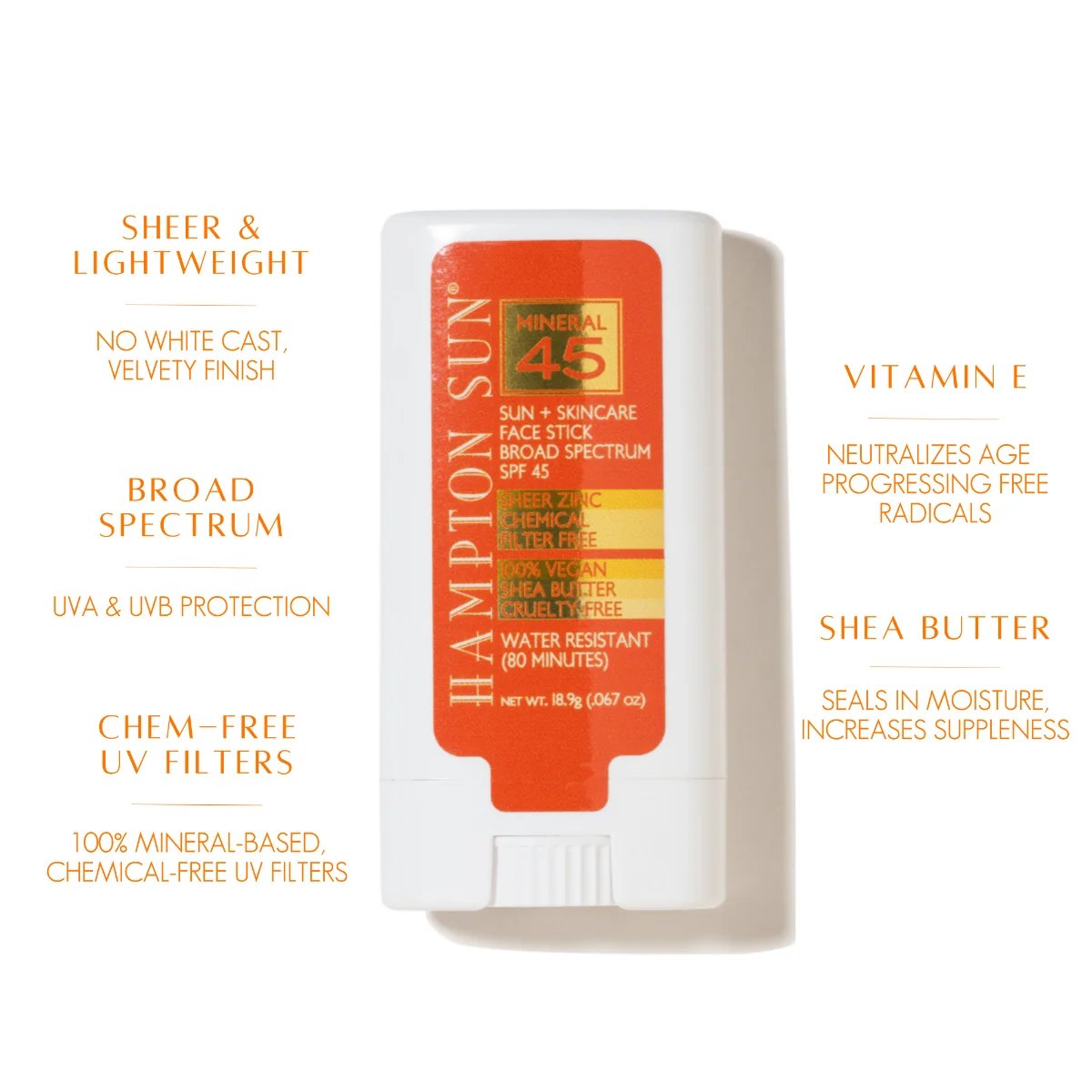 Hampton Sun SPF 45 Mineral Face Stick 18.9g 2