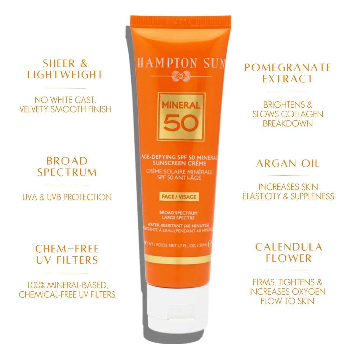 Hampton Sun Age Defying SPF50 Mineral Crème for Face 50ml 2