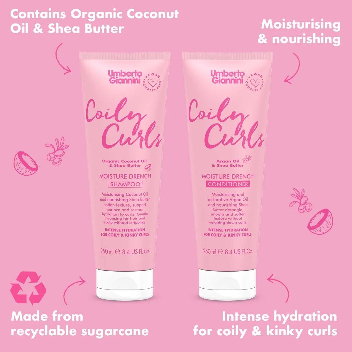 Umberto Giannini Coily Curls Shampoo 250ml 2
