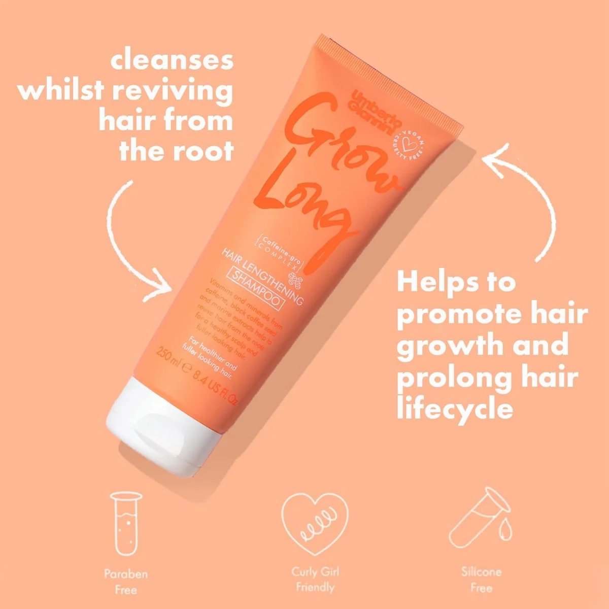 Umberto Giannini Grow Long Root Stimulating Shampoo 250ml 4