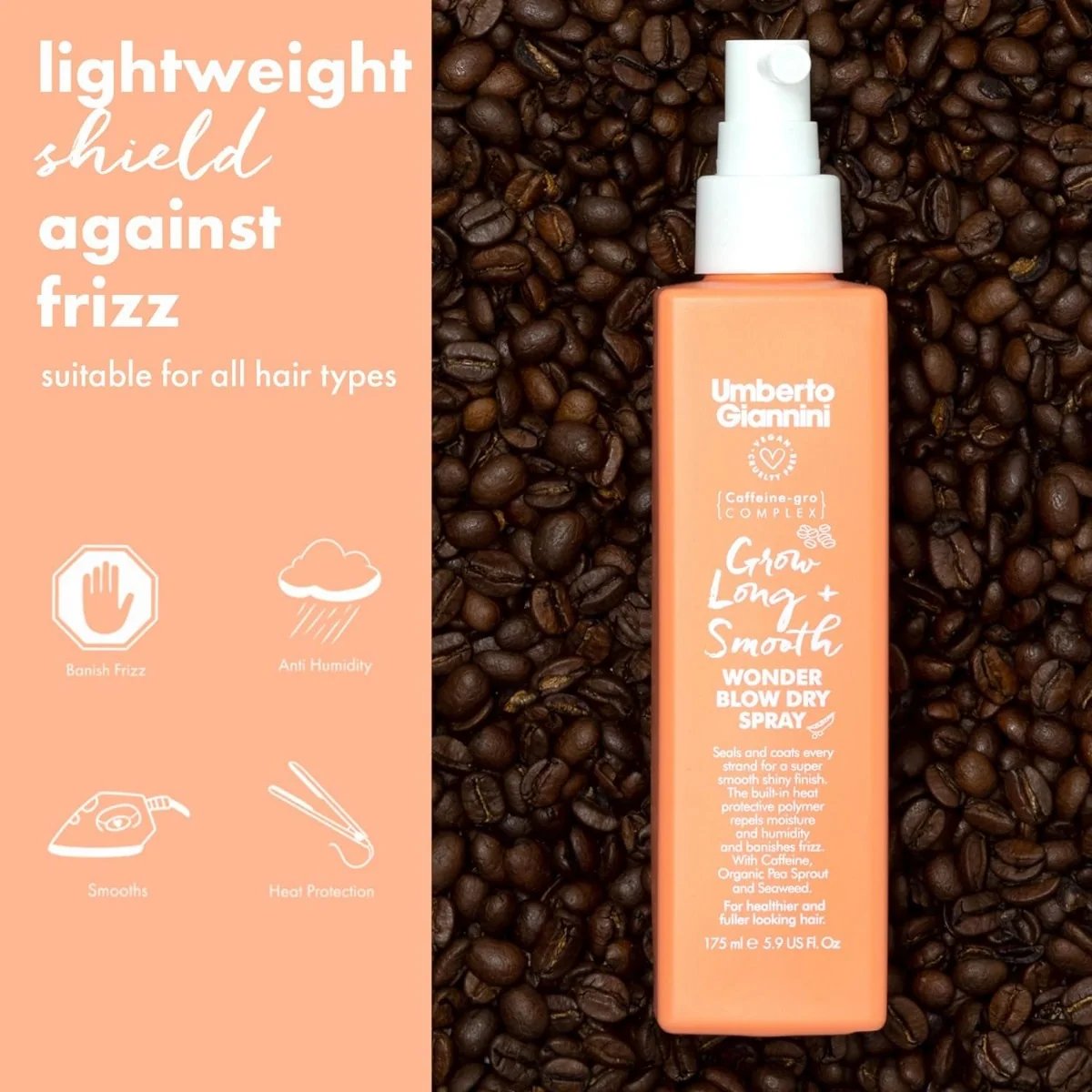 Umberto Giannini Grow Long & Smooth Blow Dry Spray 150ml 4