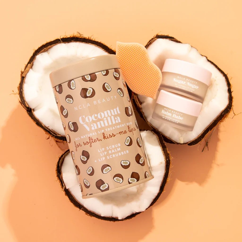 NCLA Beauty Coconut Vanilla Lip Care Set + Lip Scrubber 10ml + 15ml 2
