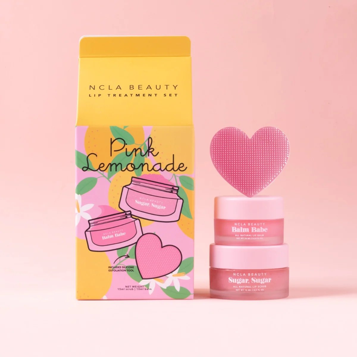 NCLA Beauty Pink Lemonade Lip Care Set + Lip Scrubber 10ml + 15ml 2