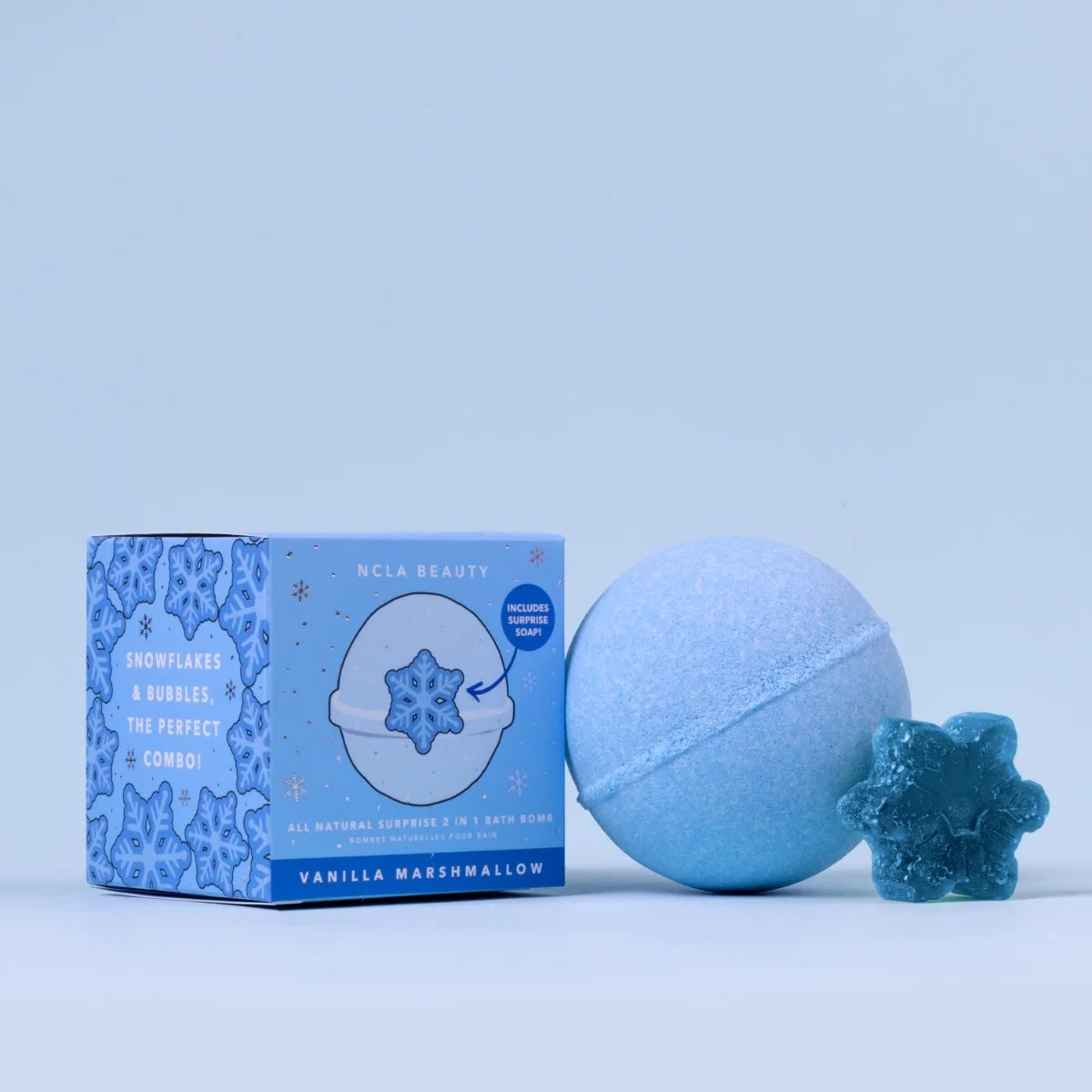 NCLA Beauty Vanilla Marshmallow Bath Bomb (with Snowflake Soap) 2