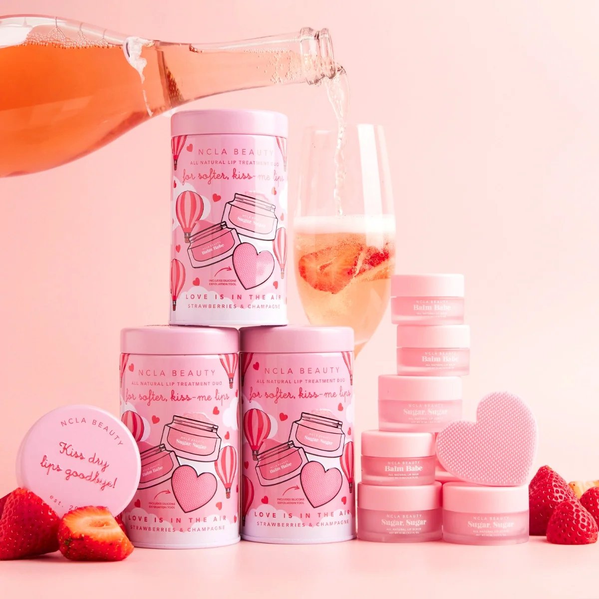 NCLA Beauty Love is in the Air Lip Care Set + Lip Scrubber 10ml + 15ml 3