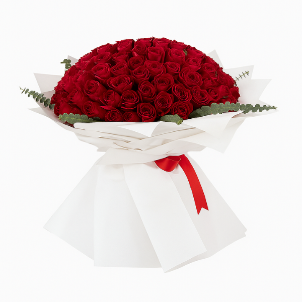 Timeless Love Bouquet – 100 Red Roses Edition