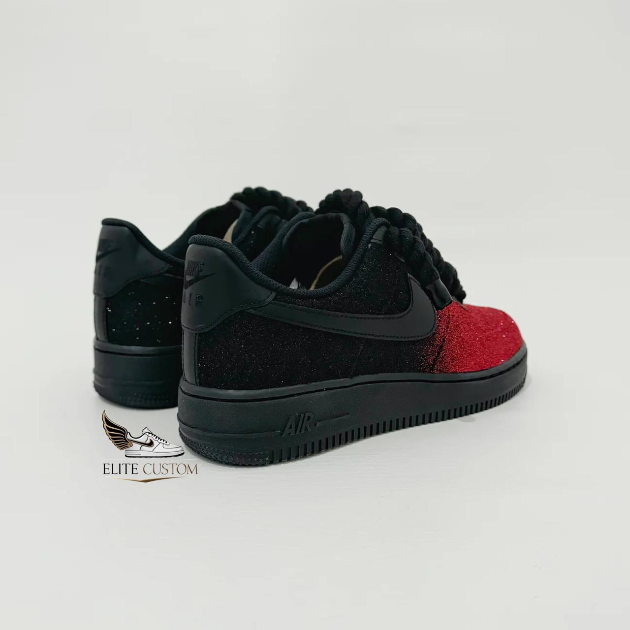 Rope laces Black Red galaxy Af1 2