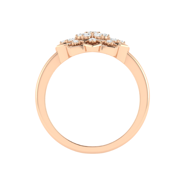 18K Gold Lotus Crest Ring with Diamonds 3