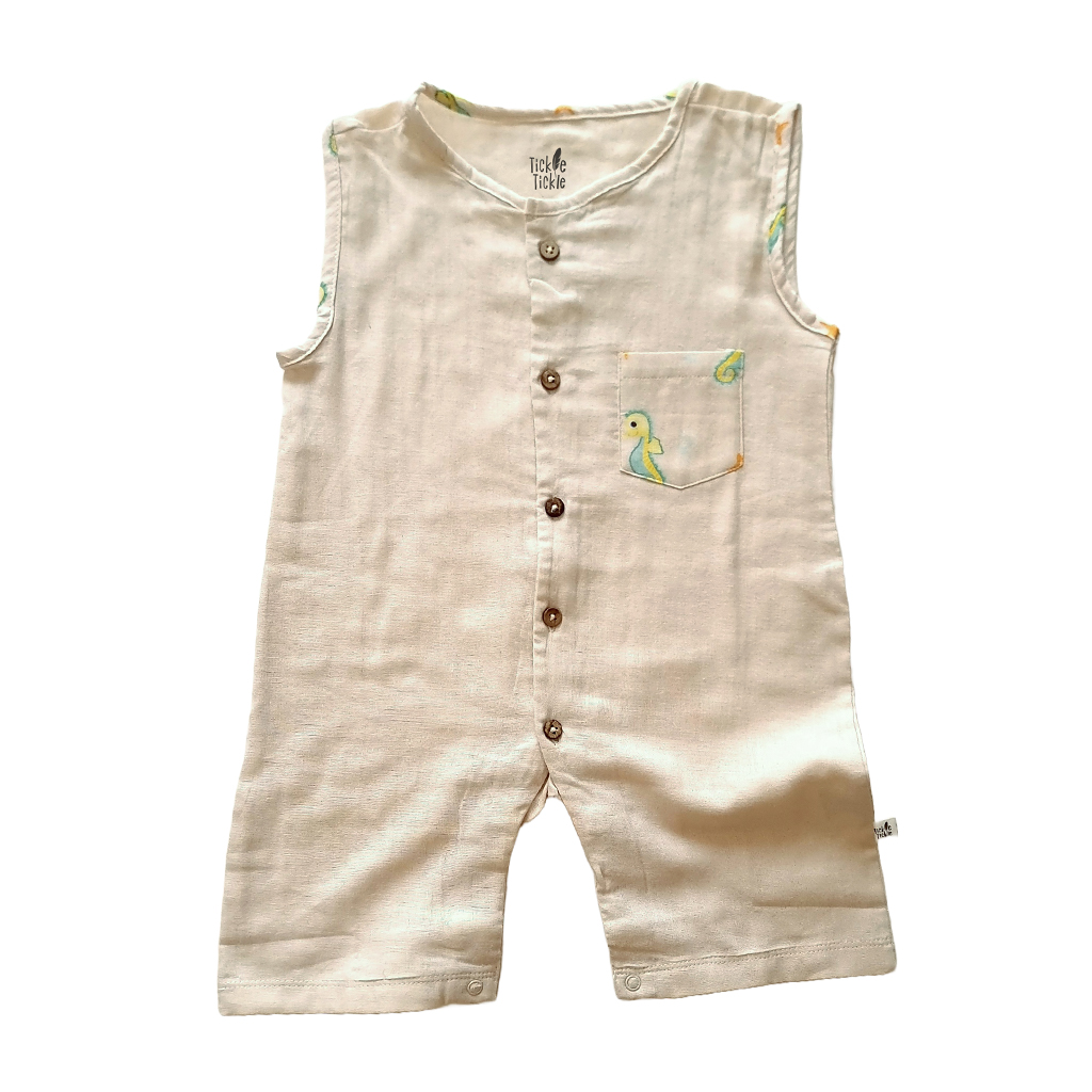 Tickle Lil Sea Sparkle Muslin Romper 0-3 Years 2