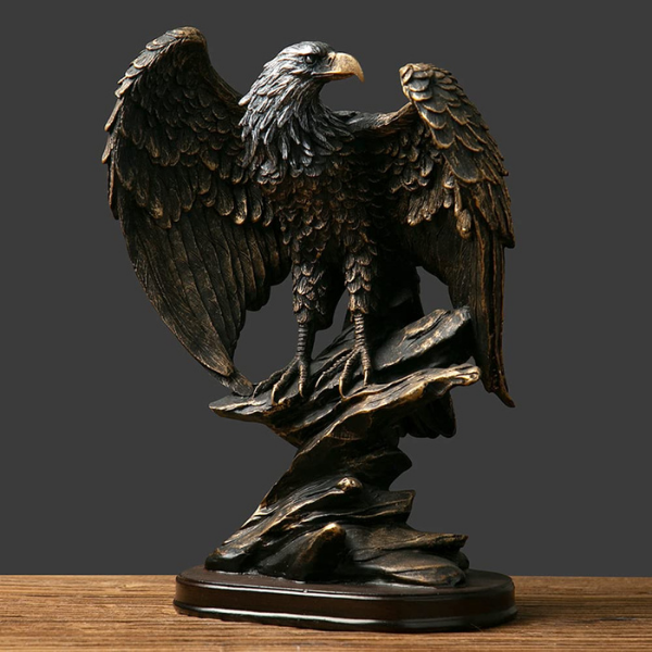 fazhongfa Eagle Statue Sculpture Decoration Bronzed Resin Collectible Decorative for Office Home Room Living Desktop Display Decor as Meaningful Gift to Men Colleague Father Boss