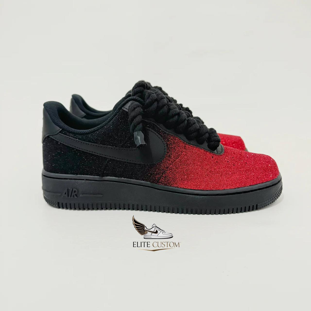 Rope laces Black Red galaxy Af1 4