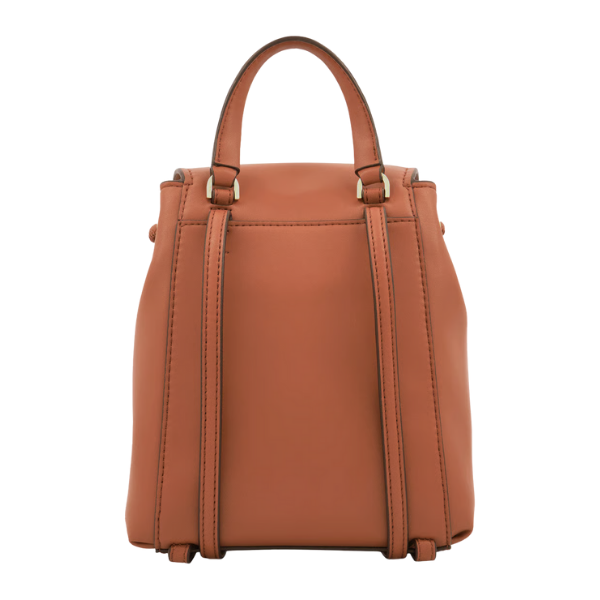 Women Phoebe Brand Logo Backpack 22 H x 18 L x 9 W cm, Brown 2