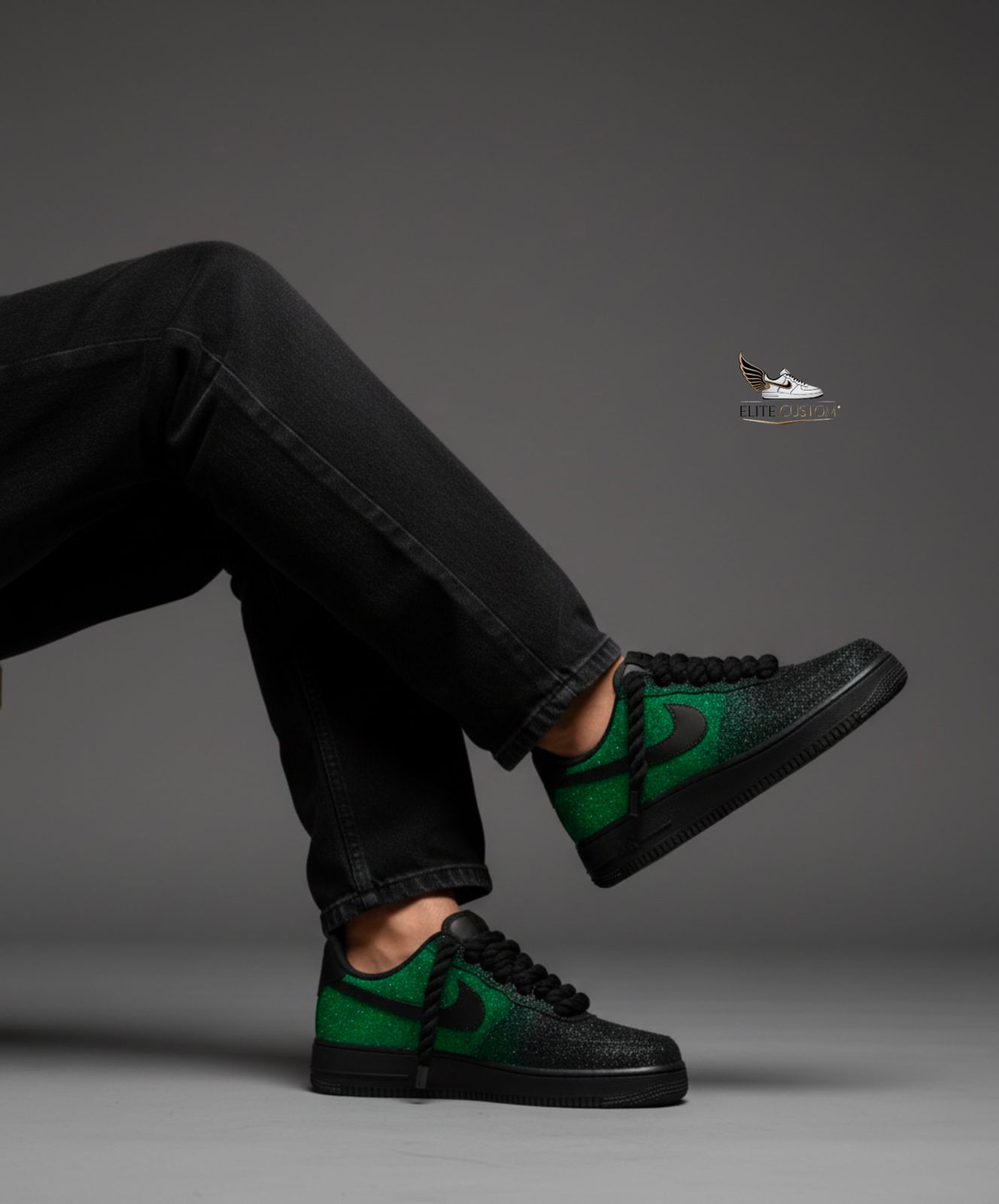 Rope laces emerald green galaxy Af1 2