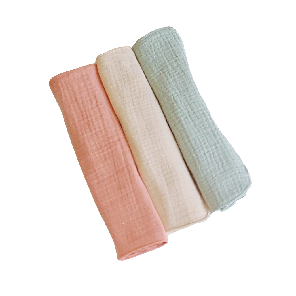 Value Pack of 3 Desert Spike Organic Muslin Face Cloths 3