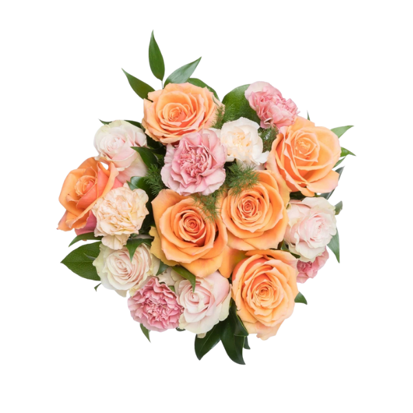 Peach Whisper – Rose & Carnation Bouquet 2