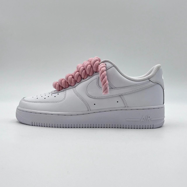 Pink Rope laces white Af1 5