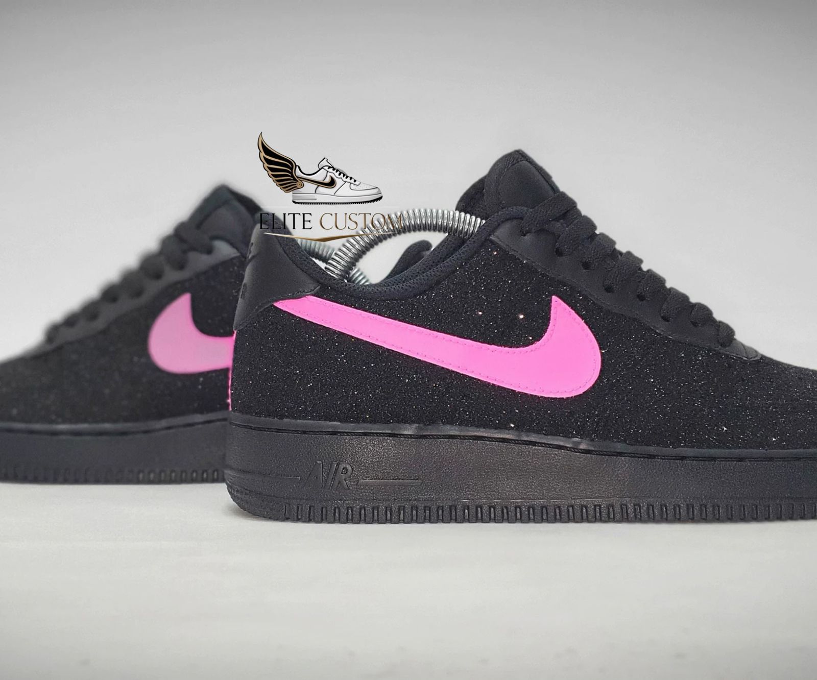 Black galaxy X hot pink nike swoosh 3
