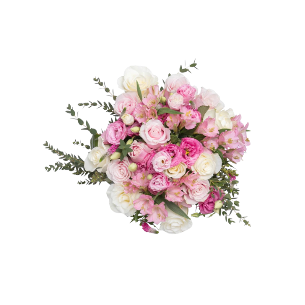 Blushing Elegance – Pink & White Rose Bouquet 2