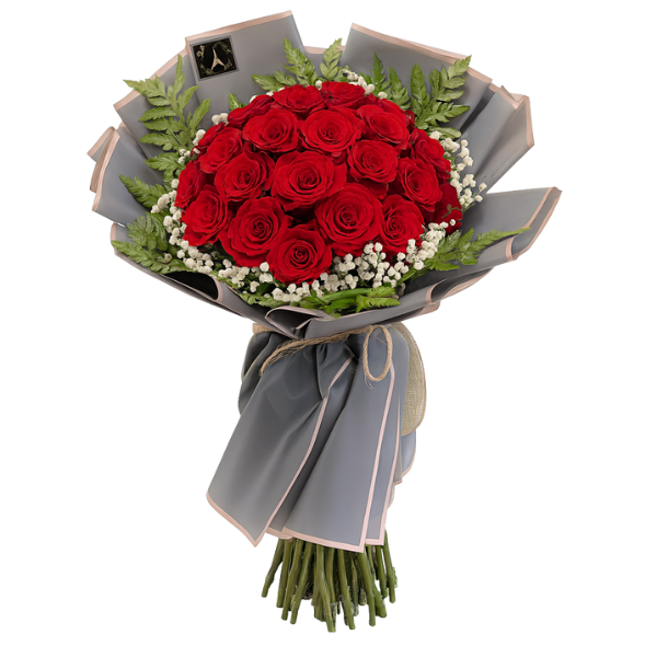 “I Love You” Bouquet – 25 Red Roses