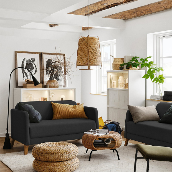 LINANÄS Loveseat - Vissle dark gray 3