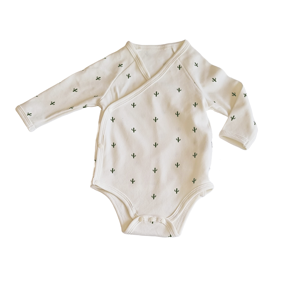 Desert Spiky Organic Full Sleeve Kimono Bodysuit-Newborn to 1 year 2
