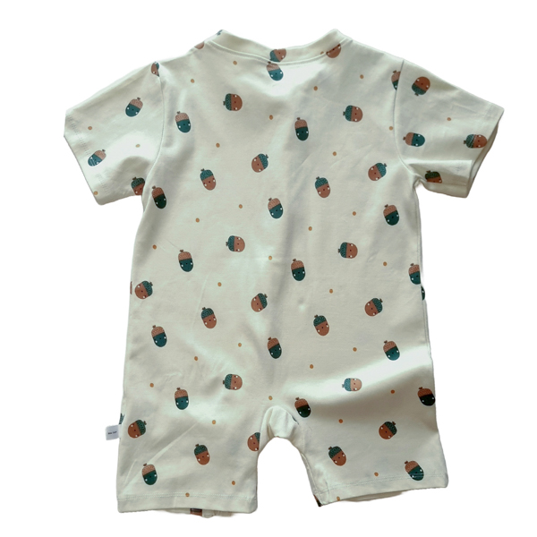 Tickle Lil Peacan Organic Short Zip Playsuit Newborn to 3 Years 4