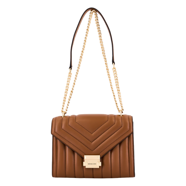 Women Brand Logo Shoulder Bag, Brown 2