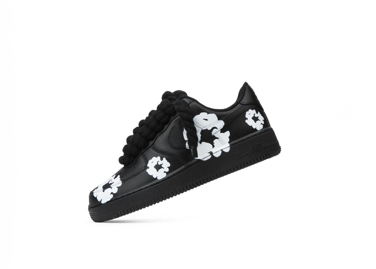 Customized Rope laces black denim Tears Af1 2