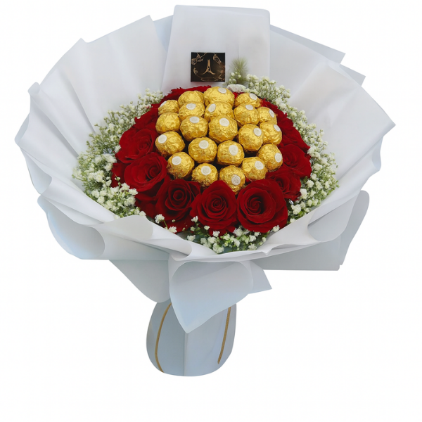 First Love – Roses with Ferrero Chocolates