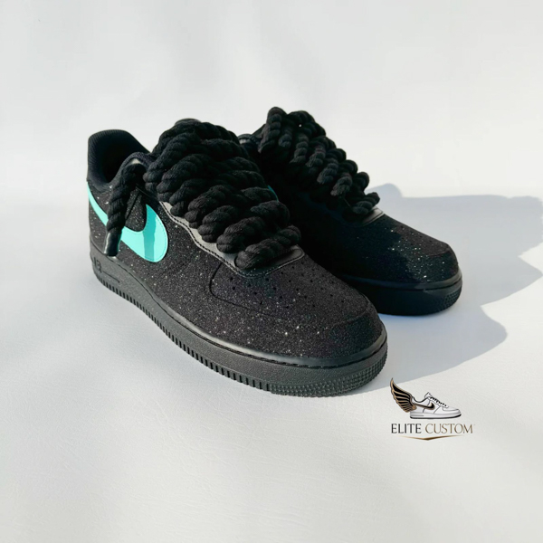 Rope laces Tiffany black galaxy Af1 5