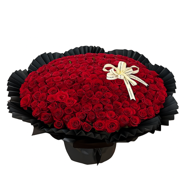 Majestic Passion Bouquet – 300 Red Roses Edition