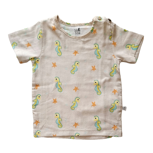 Tickle Sea Sparkle Organic Muslin Shorts and Tee Set 6 Mth to 5 Yrs 4
