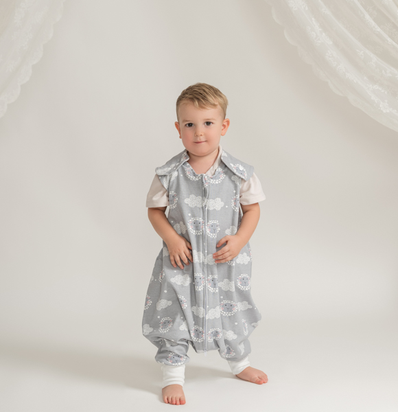Organic Cotton Sleeping Bag with Feet - 1.0 TOG- Happy Flock