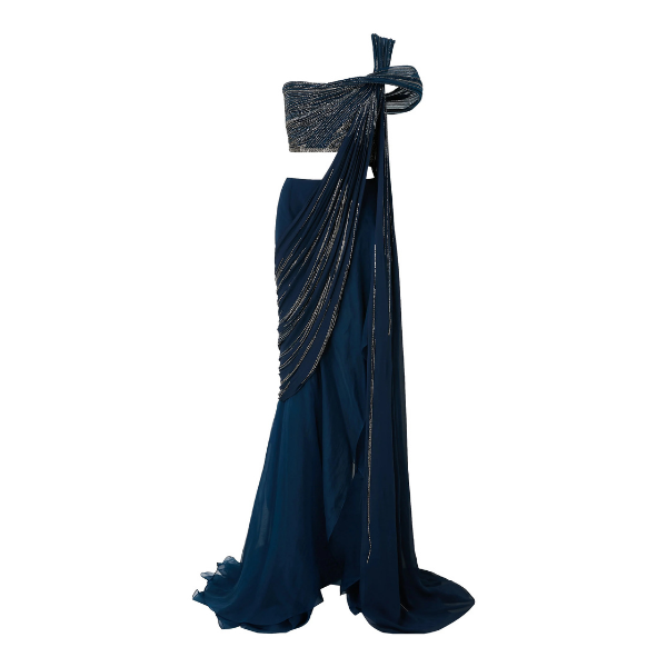 Draped Saree Lehenga