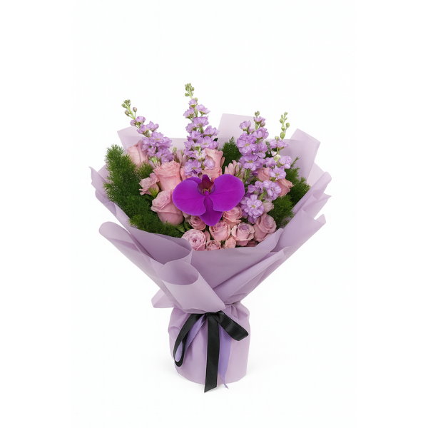 HB-0034 – Orchid Grace Lavender Bloom Bouquet