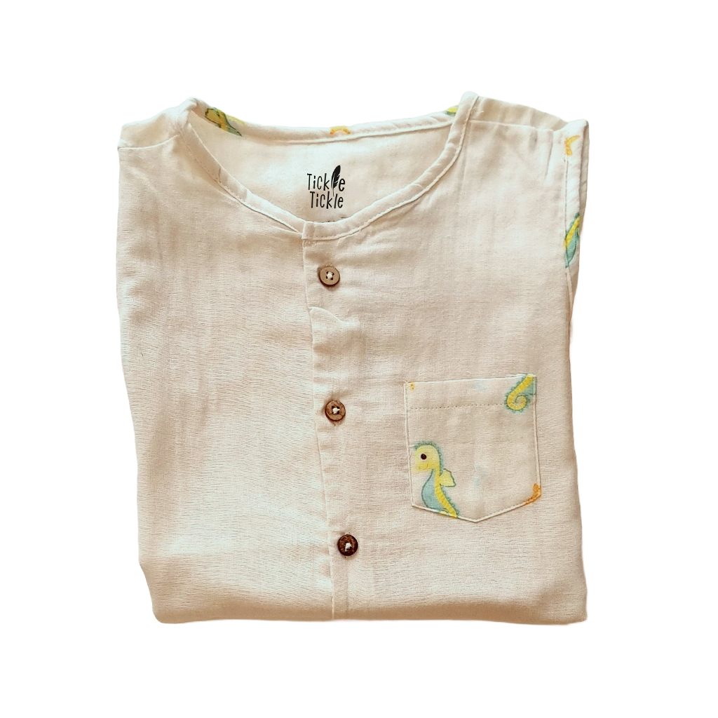 Tickle Lil Sea Sparkle Muslin Romper 0-3 Years 4