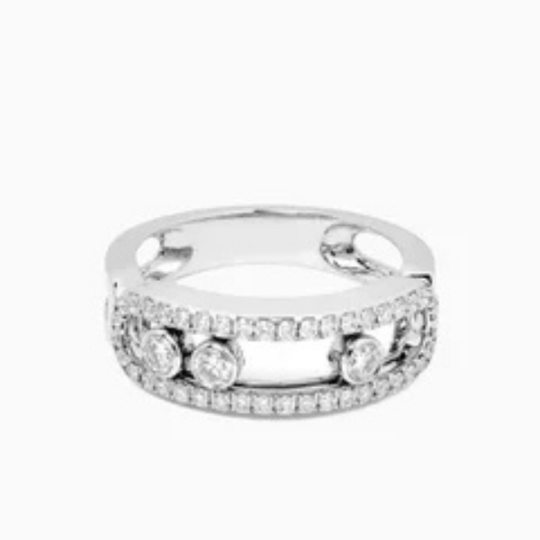 Move Classique Pavé Diamond Ring in 18kt White Gold