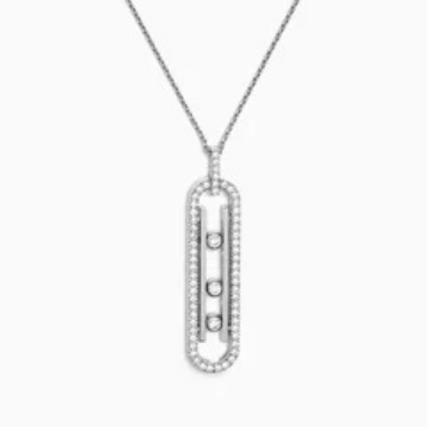 Move 10th PM Necklace in 18kt White Gold