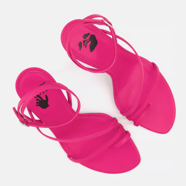 Women Adjustable Buckle Closure Sandals, Magenta 3